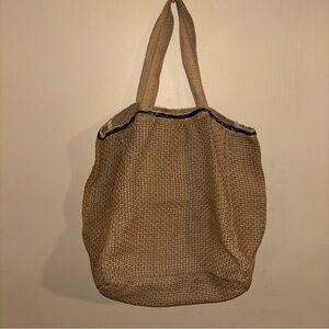 BEE & WILLOW RYA Large Stylish Hand-loomed Jute Shopper Beach Tote Bag